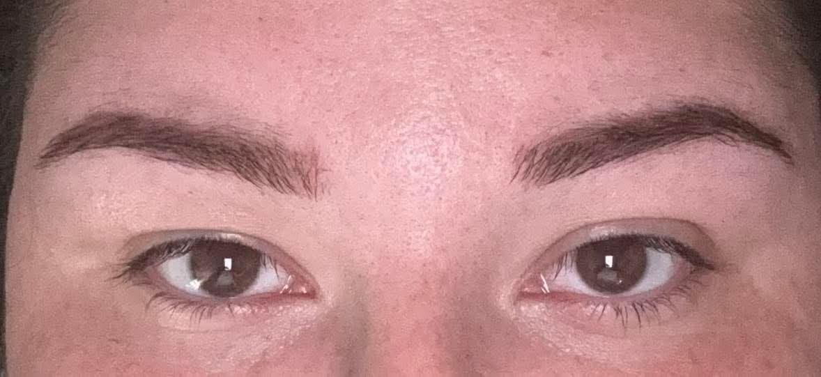 Après combo brows : traits poil à poil et effet poudré